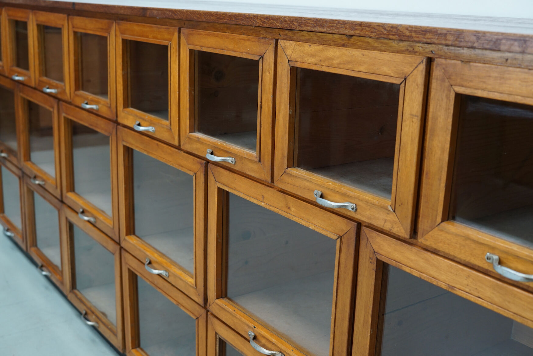 Vintage oak haberdashery cabinet / display cabinet, Netherlands, 1950s
