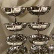 Vintage stainless steel footed bowls