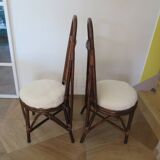 RARE - Set of 2 rattan and cane chairs - 1950 - Dirk Van Sliedrecht style