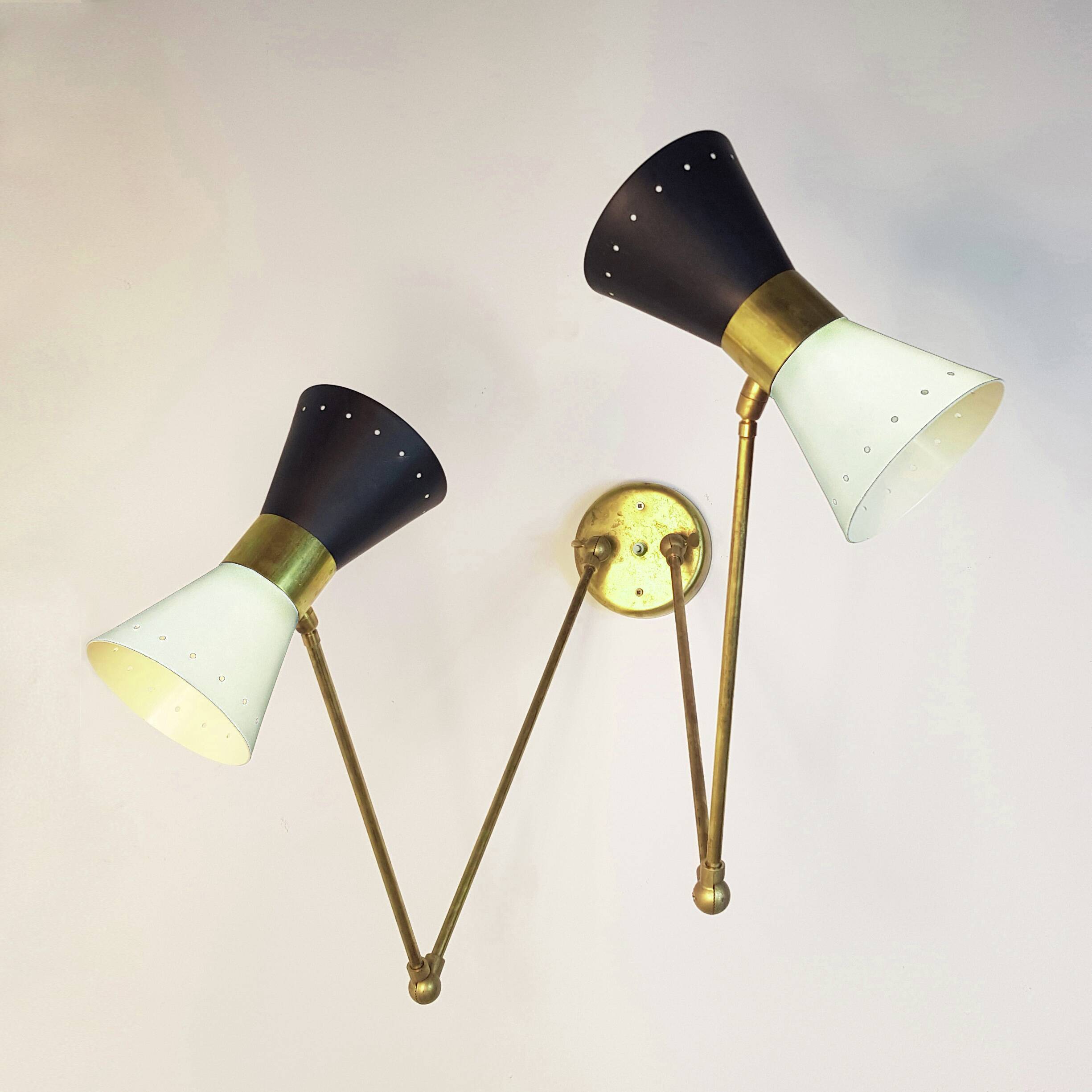 Double articulated wall lamp design 1950