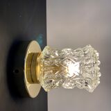 Vintage globe ceiling lamp molded glass