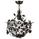 Patinated metal ceiling light with a floral and leaf pattern, 1950s, Italy.