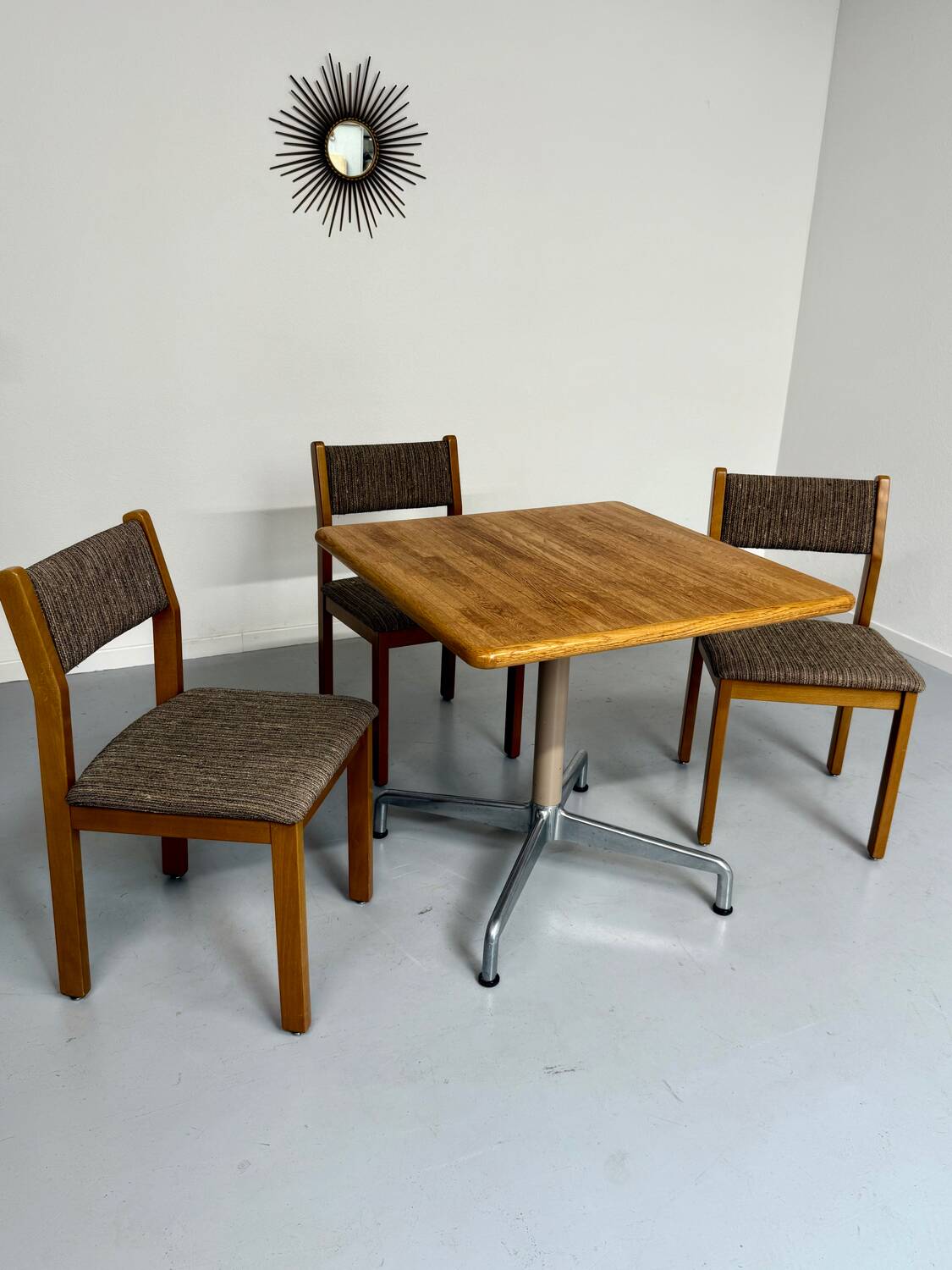 Belform small wooden and metal dining table from the 80s