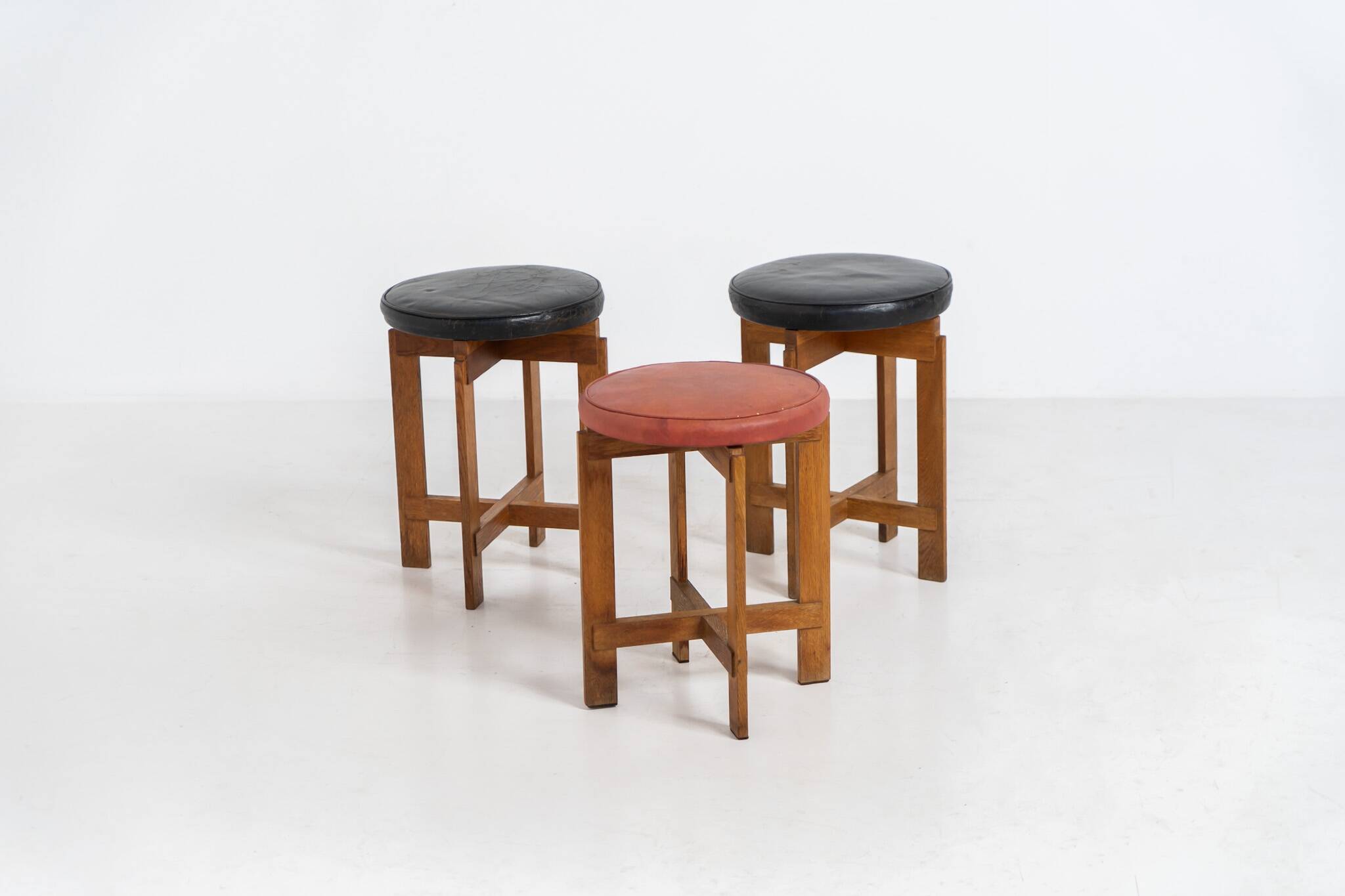 Very rare set of stools by Uno & Östen Kristiansson for Luxus Vittsjö
