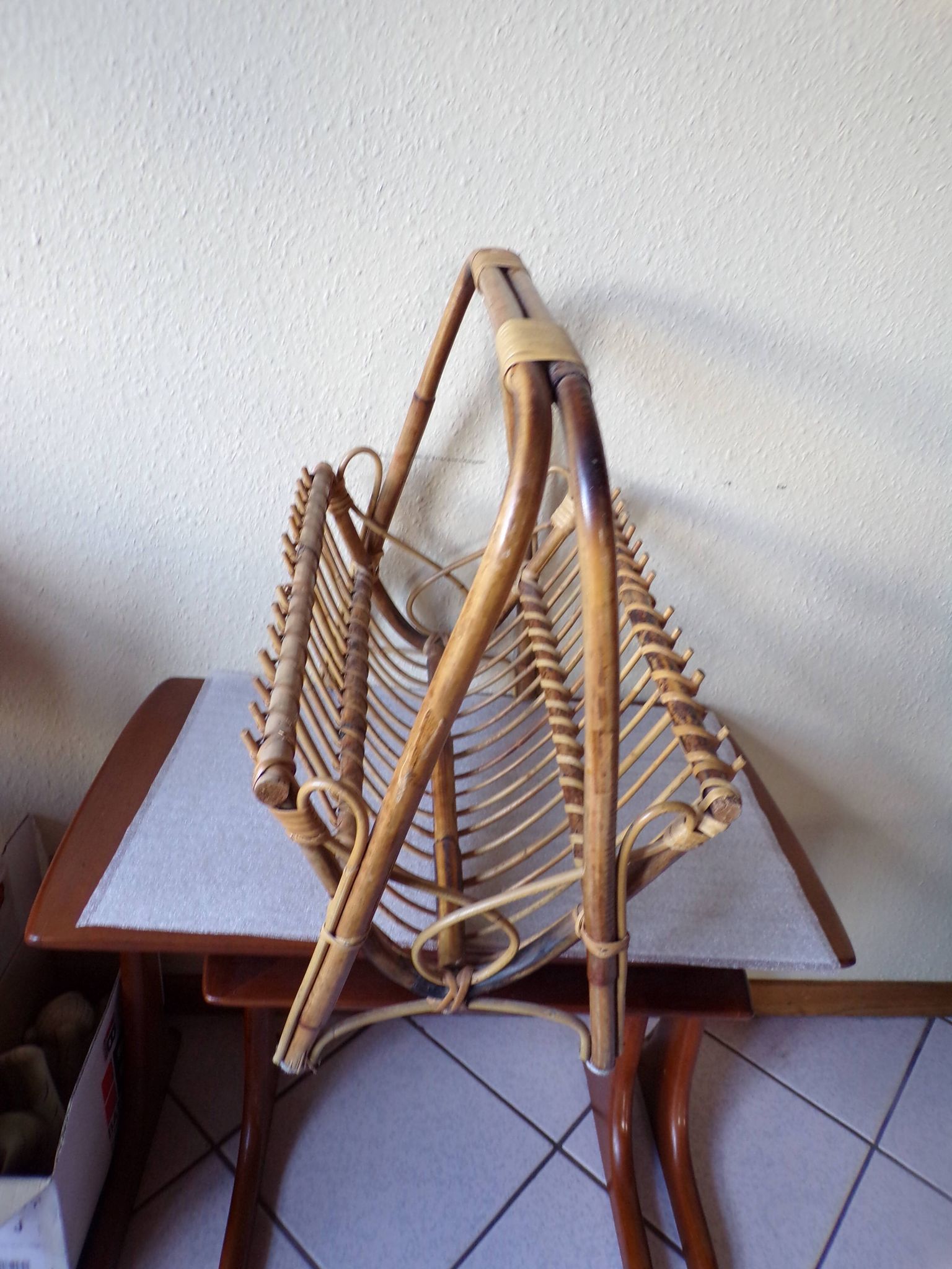 Porte revue rotin bambou vintage