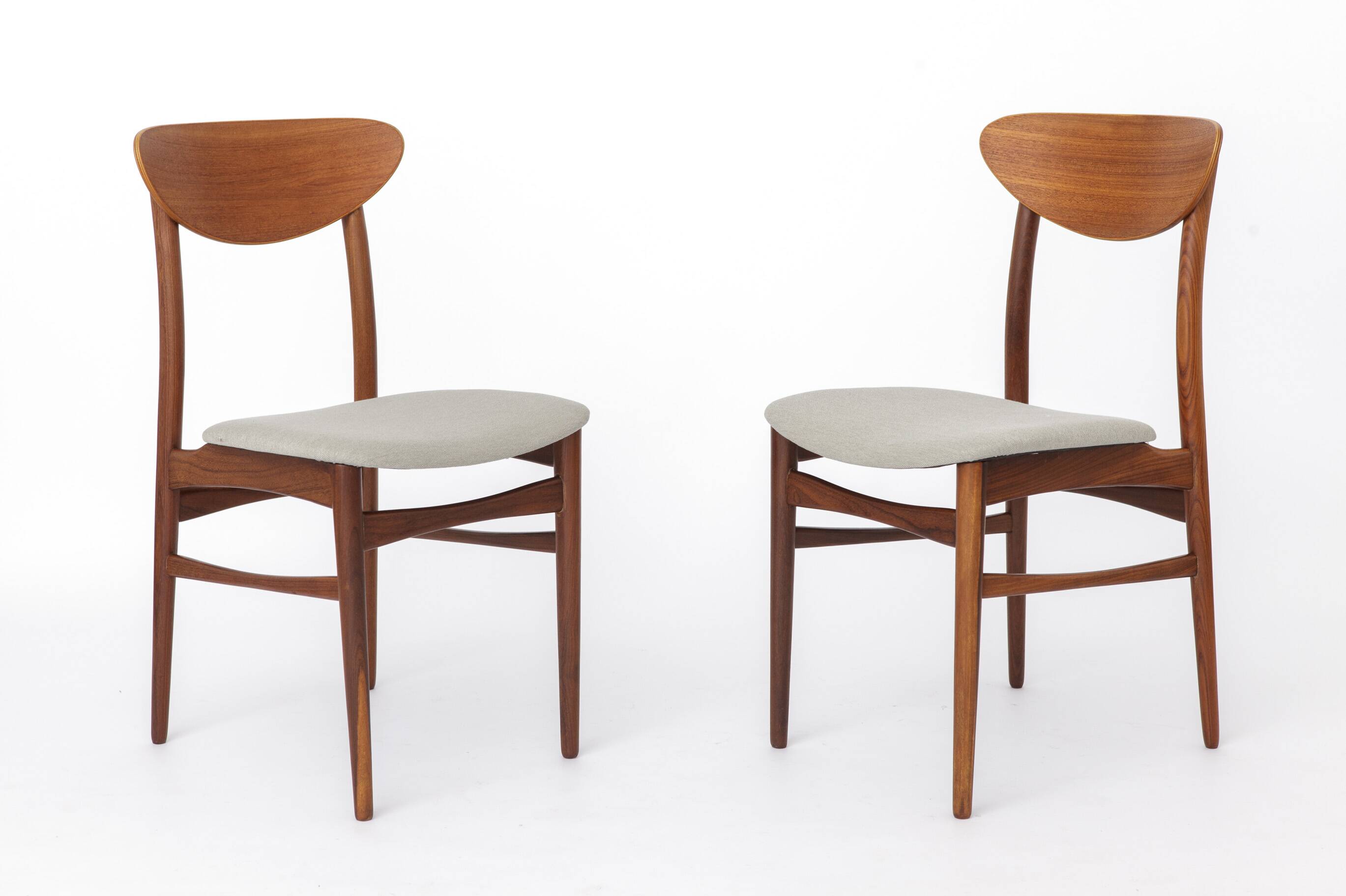 Vintage Danish Teak Dining Chairs, Set of 4, 1960s Scandinavian Mid Century