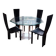 For sale: bevelled glass table and Artedi leather chairs.