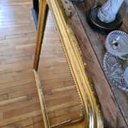 Old Louis Phillipe mercury mirror in gilded stucco with leaf