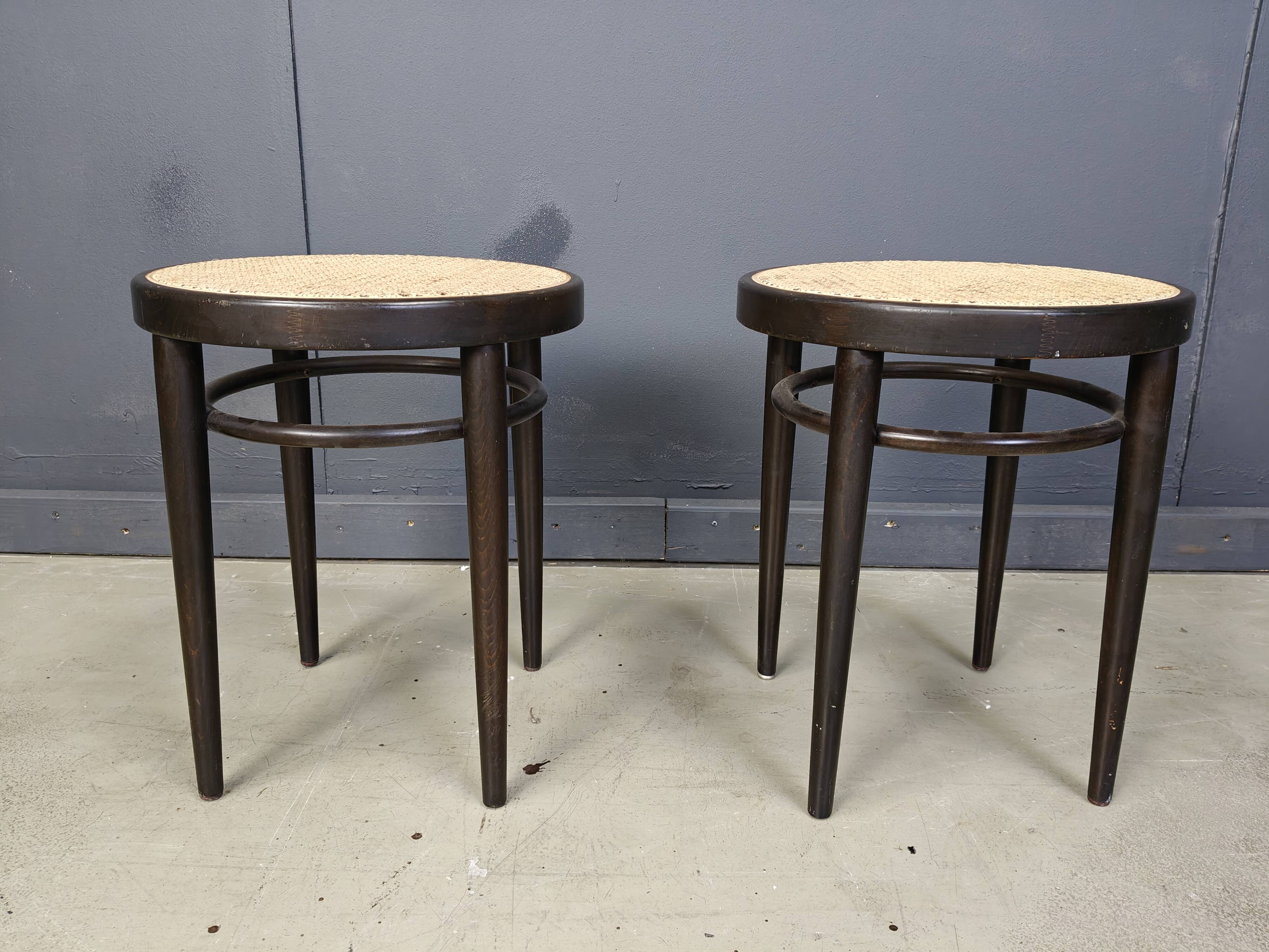 Pair of Thonet 214RH stools, 1980s