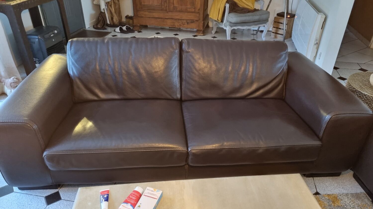 Ensenble de 2 canapes Roche Bobois cuir
