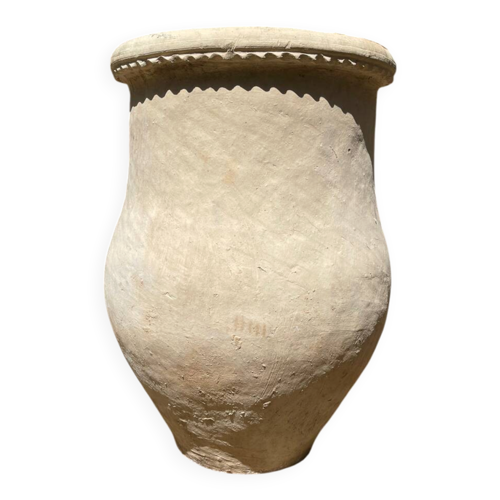 Ancient terracotta pottery jar