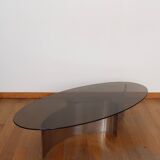 Coffee table smoked glass 70's