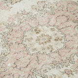 Hand-knotted vintage turkish beige rug 170 cm x 290 cm