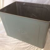 Vintage grey metal case "R"