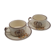 Head to head breakfast sandstone floral decoration you and me cup and saucer
