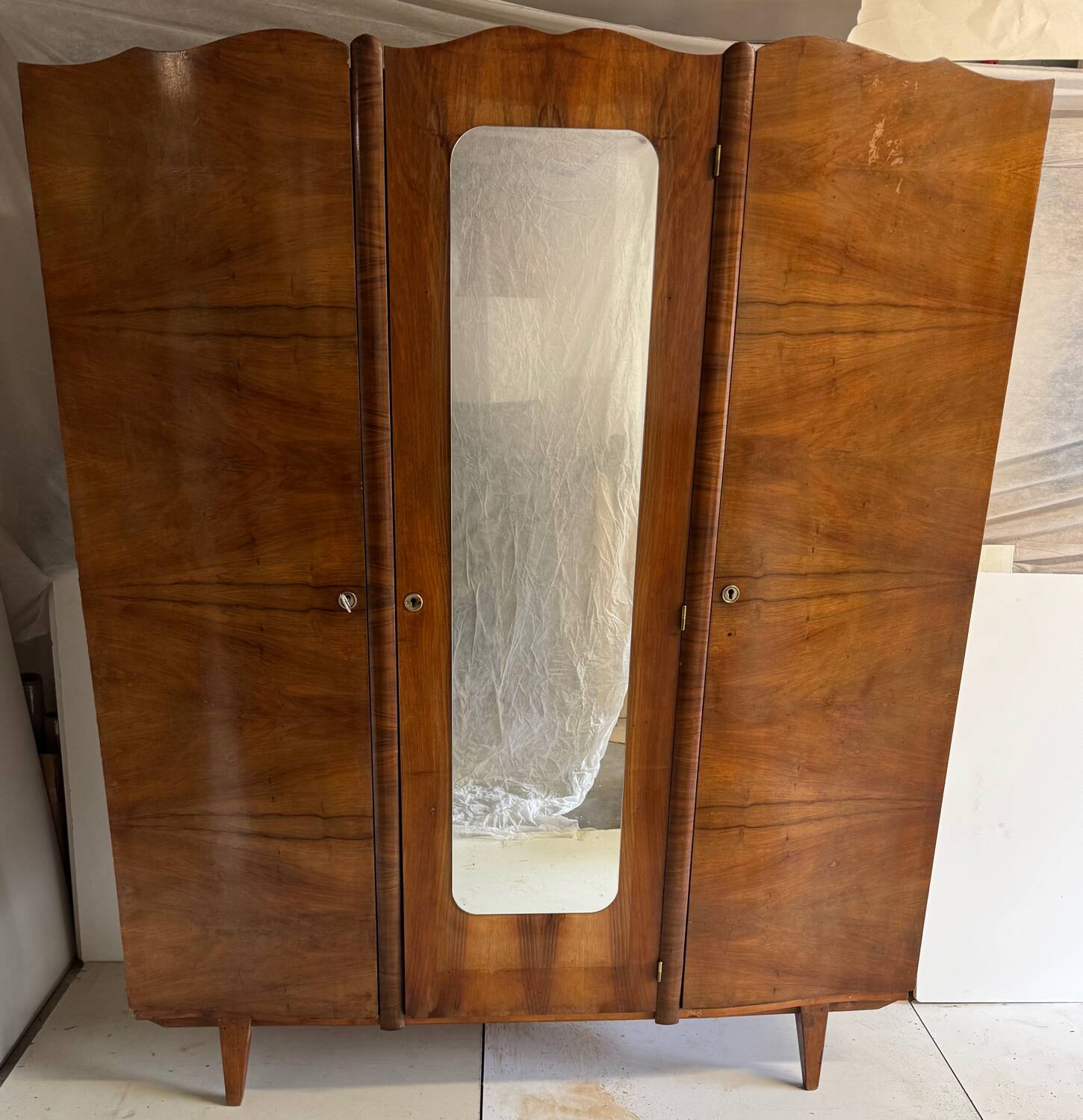 Vintage wardrobe with compass feet