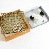 Beautiful 1970s square ceiling lamp made of pine wood by Alda Sweden