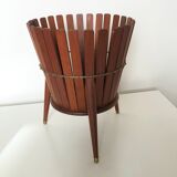 Scandinavian teak pot cover