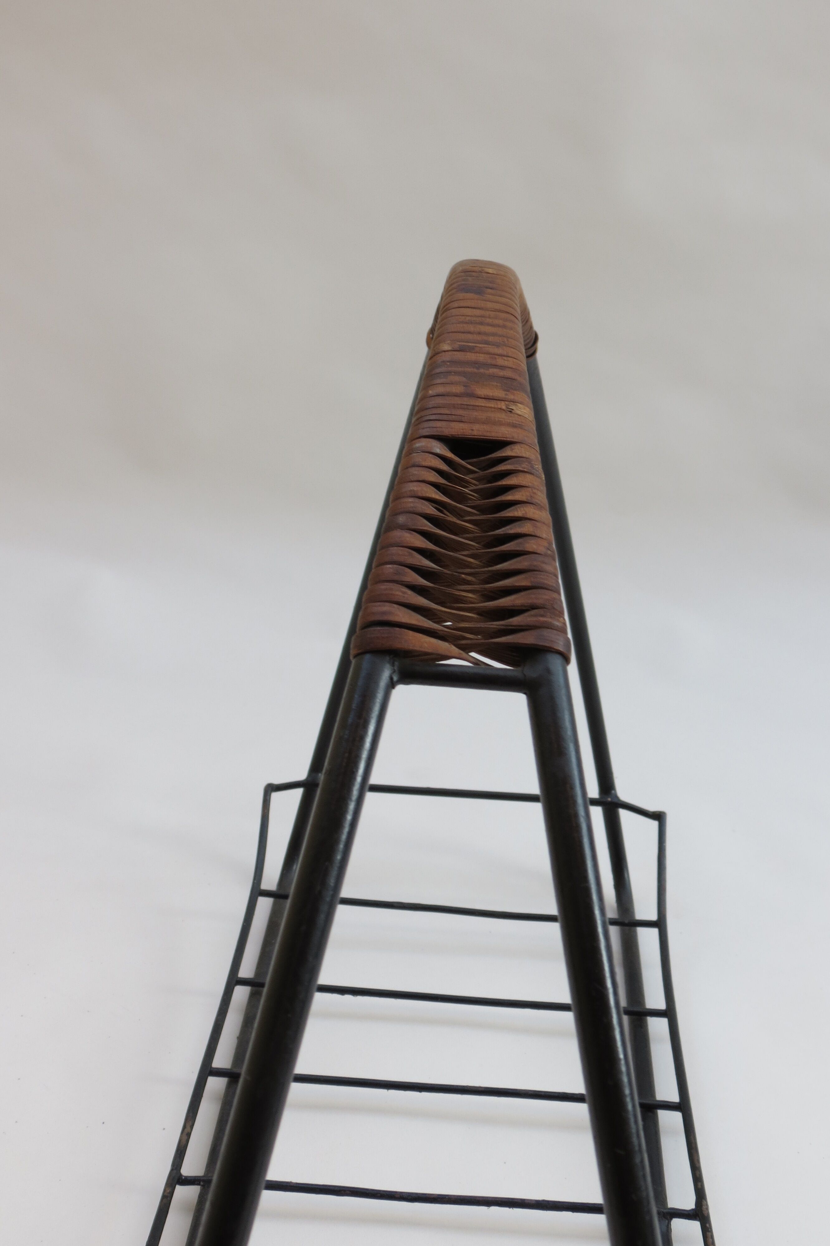 Log metal and cane log basket 1960