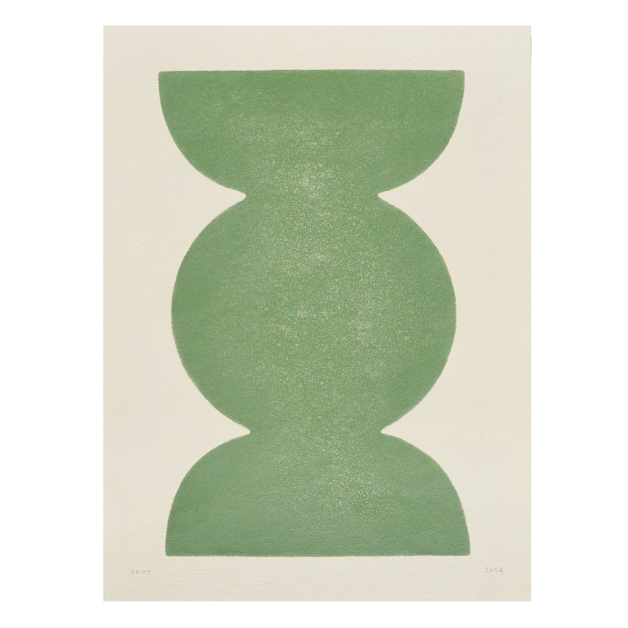 Peinture abstraite sur papier signée Eawy