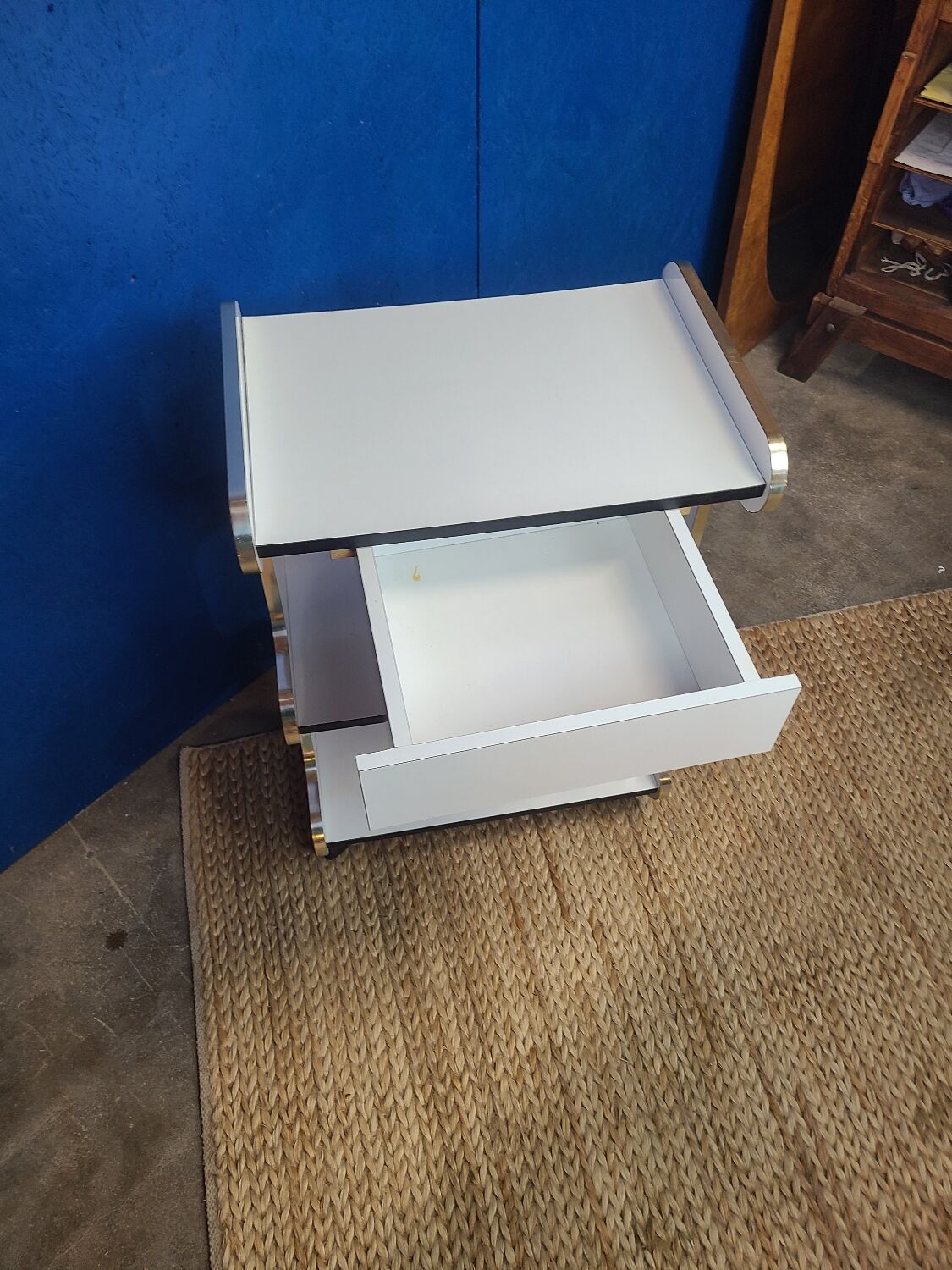 Vintage trolley on wheels