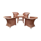 5-piece vintage rattan lounge set 60s