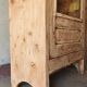 Antique glass-fronted cabinet in solid wood – restored family piece