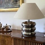Pied de lampe de table chromé Hollywood Regency, Luci Milano, Italie, années 1970