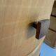 Old beech desk in art deco style with drawer, vintage 60s
