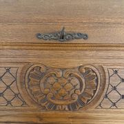 Carved oak secretary