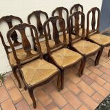 set of 8 Louis XV style oak chairs
