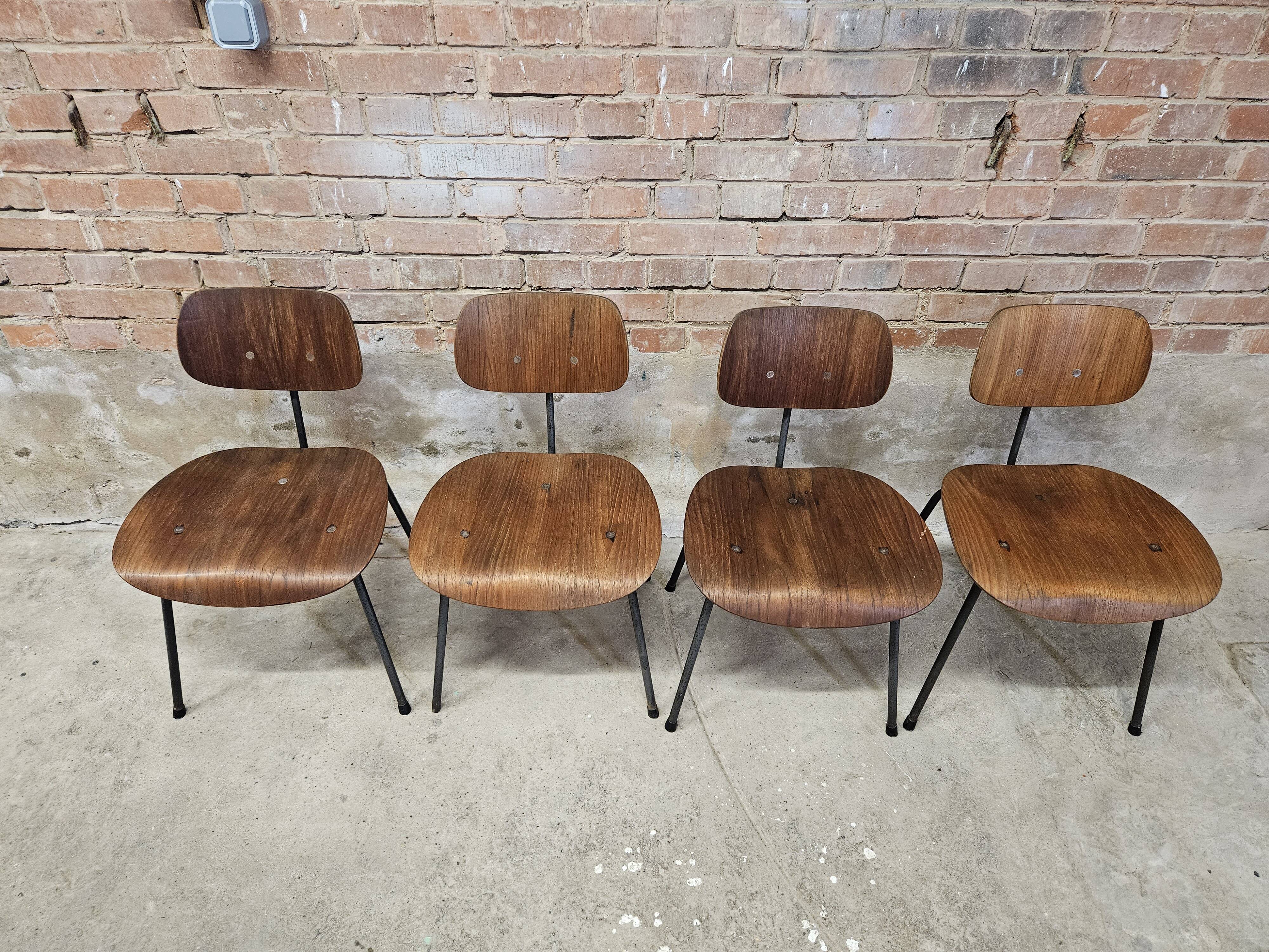 Set de 4 chaises  vintage Se 68 par Egon Eiermann pour Wilde+Spieth 1950"
