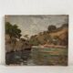 Old oil painting on canvas landscape signed Mouthon 19th century