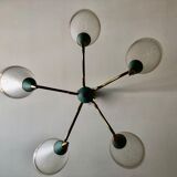 Lustre cônes vert et or 1950