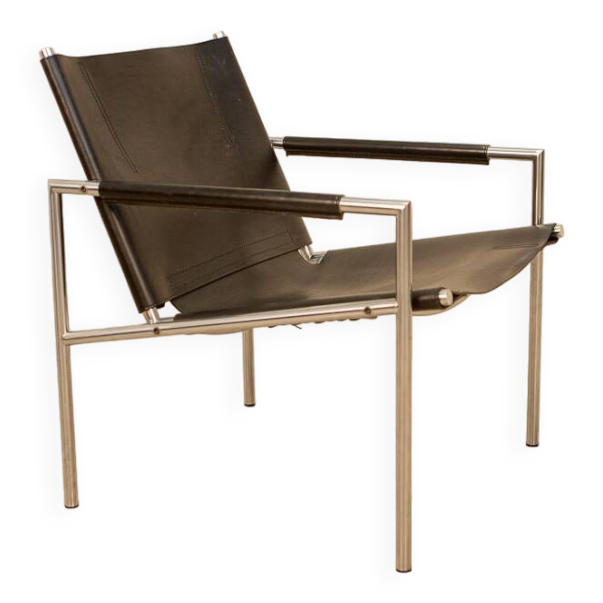 "SZ02" black leather armchair by Martin Visser for Spectrum 90's