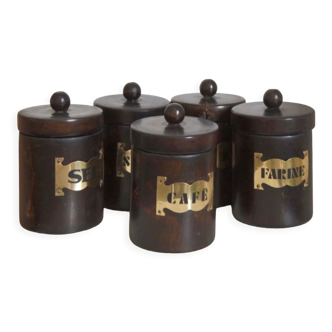 Set of storage boxes for spices and herbs