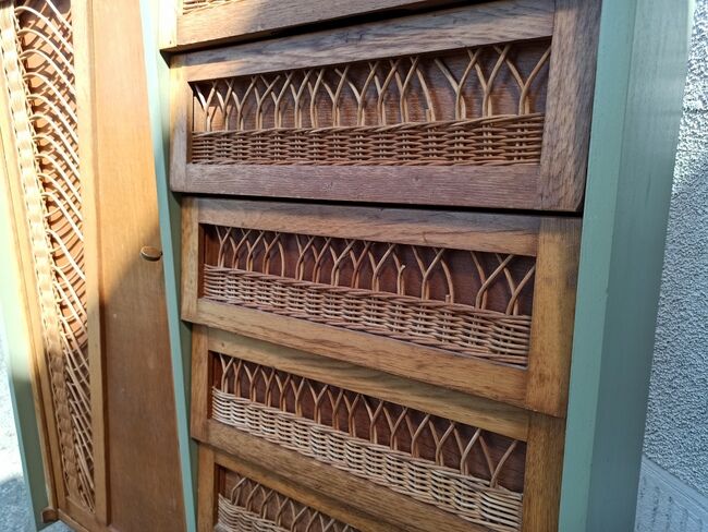 Small vintage rattan cabinet