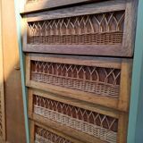 Small vintage rattan cabinet