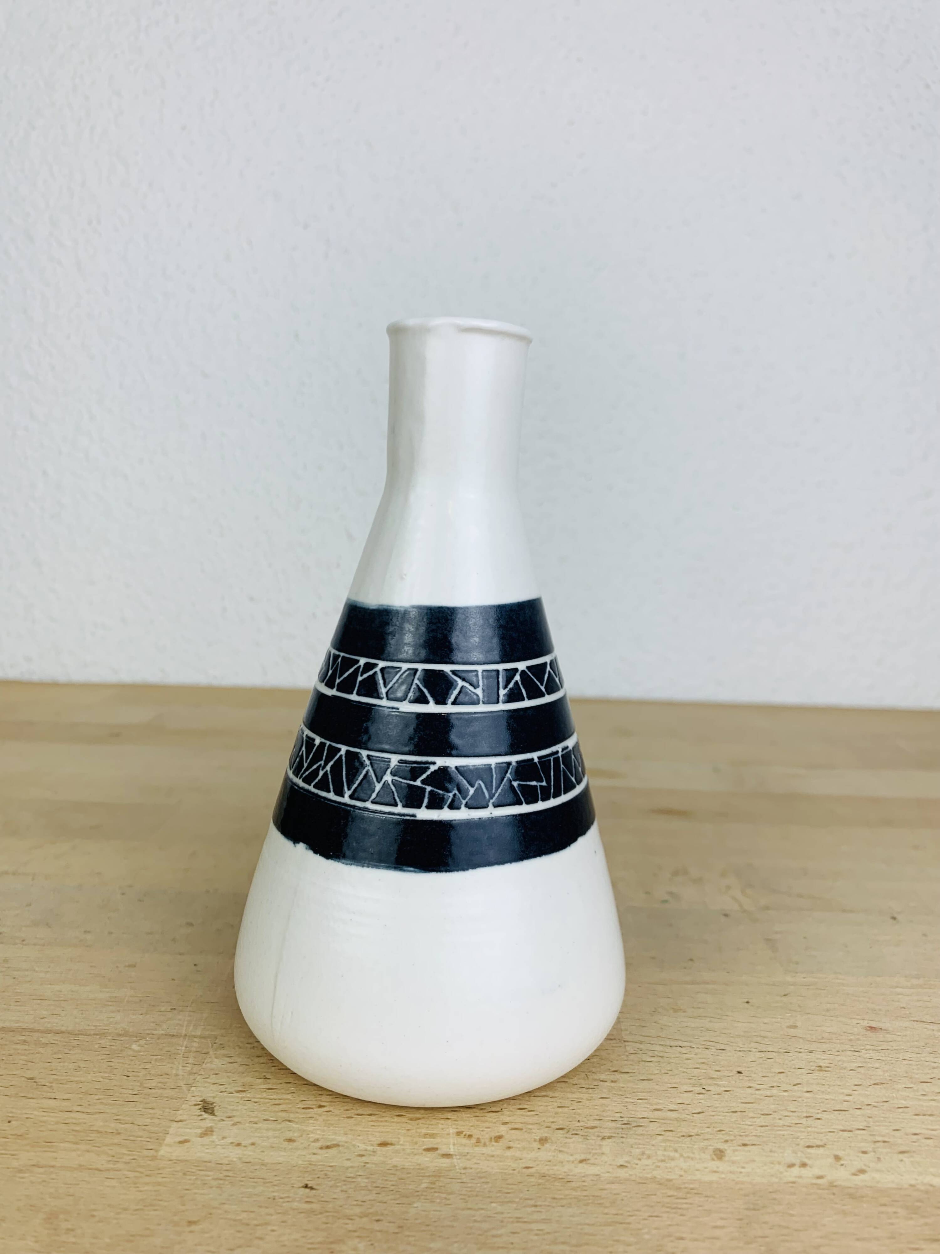 Ceramic vase signed Mat Thoms, 1960s, vintage
