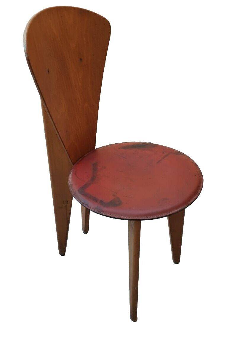 Beautiful Callegari design chair from the 70s, vintage wood