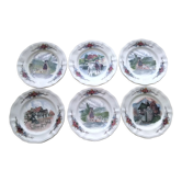 Set of 6 dessert plates in Sarreguemines model Obernai