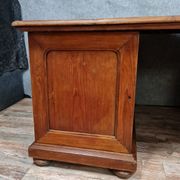 Trade furniture: double-sided desk in oak stained Napoleon III era around 1880