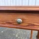 Antique desk in pitch pine, turned legs, drawer – superb patina.