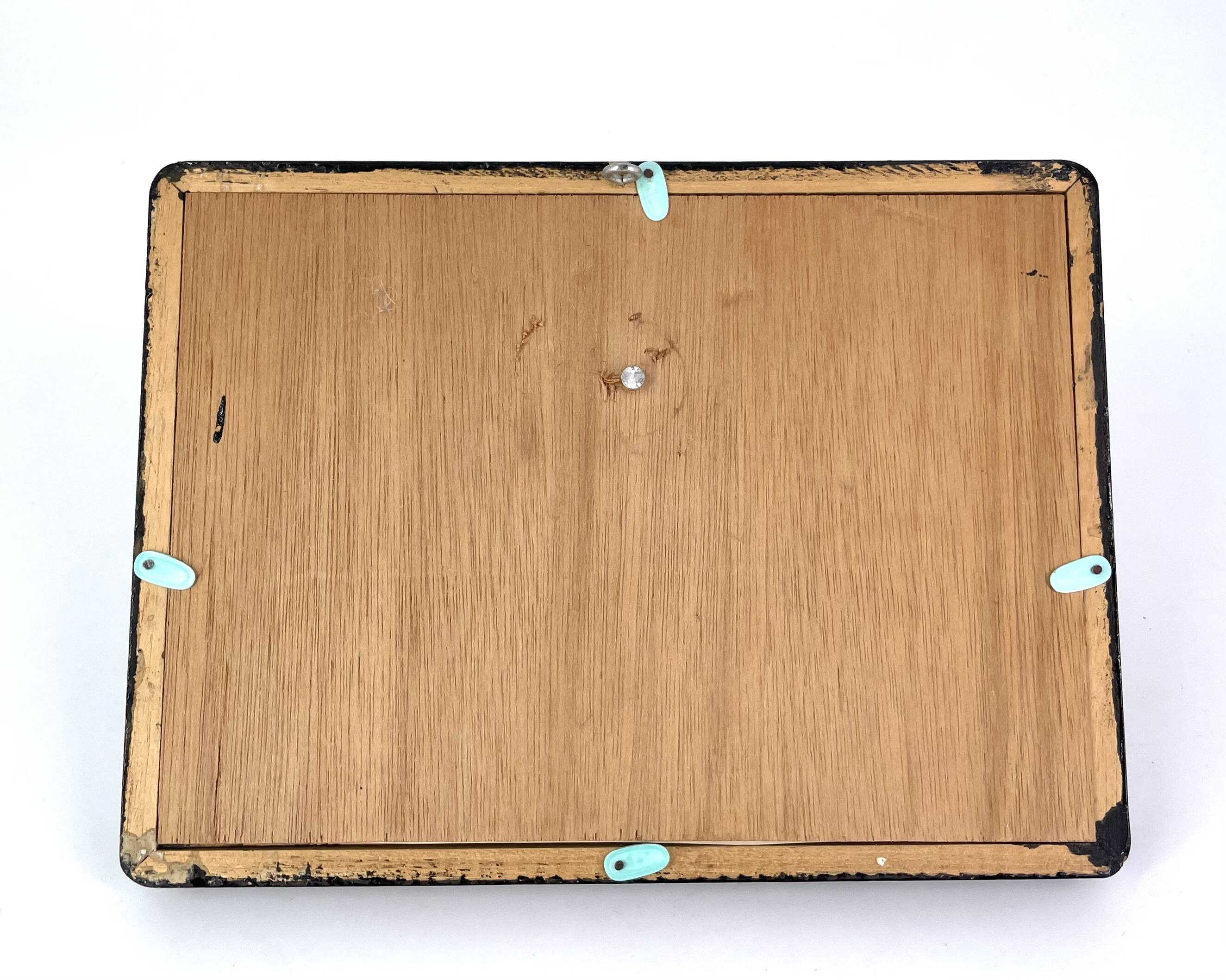 Black window frame with stuffed butterflies, 1970s