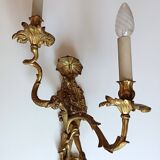 Pair of Regency style gilt bronze wall lights