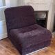 Vintage 1970s lounge chair in chocolate brown velvet with a chrome base.