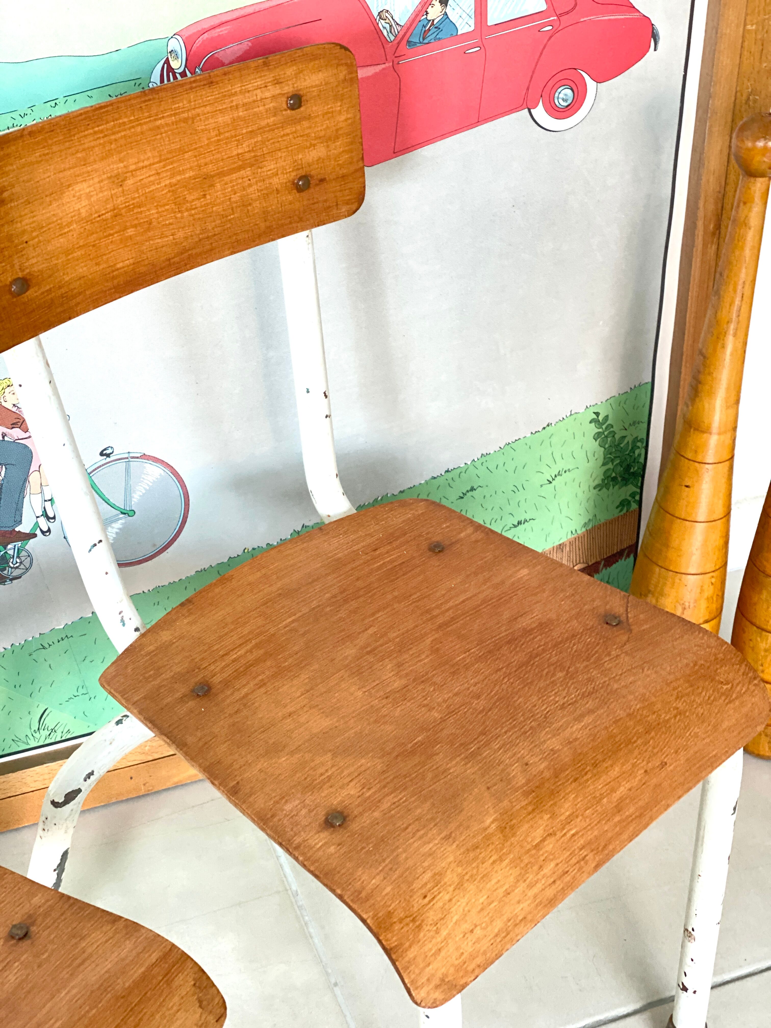 Pair of vintage school chairs