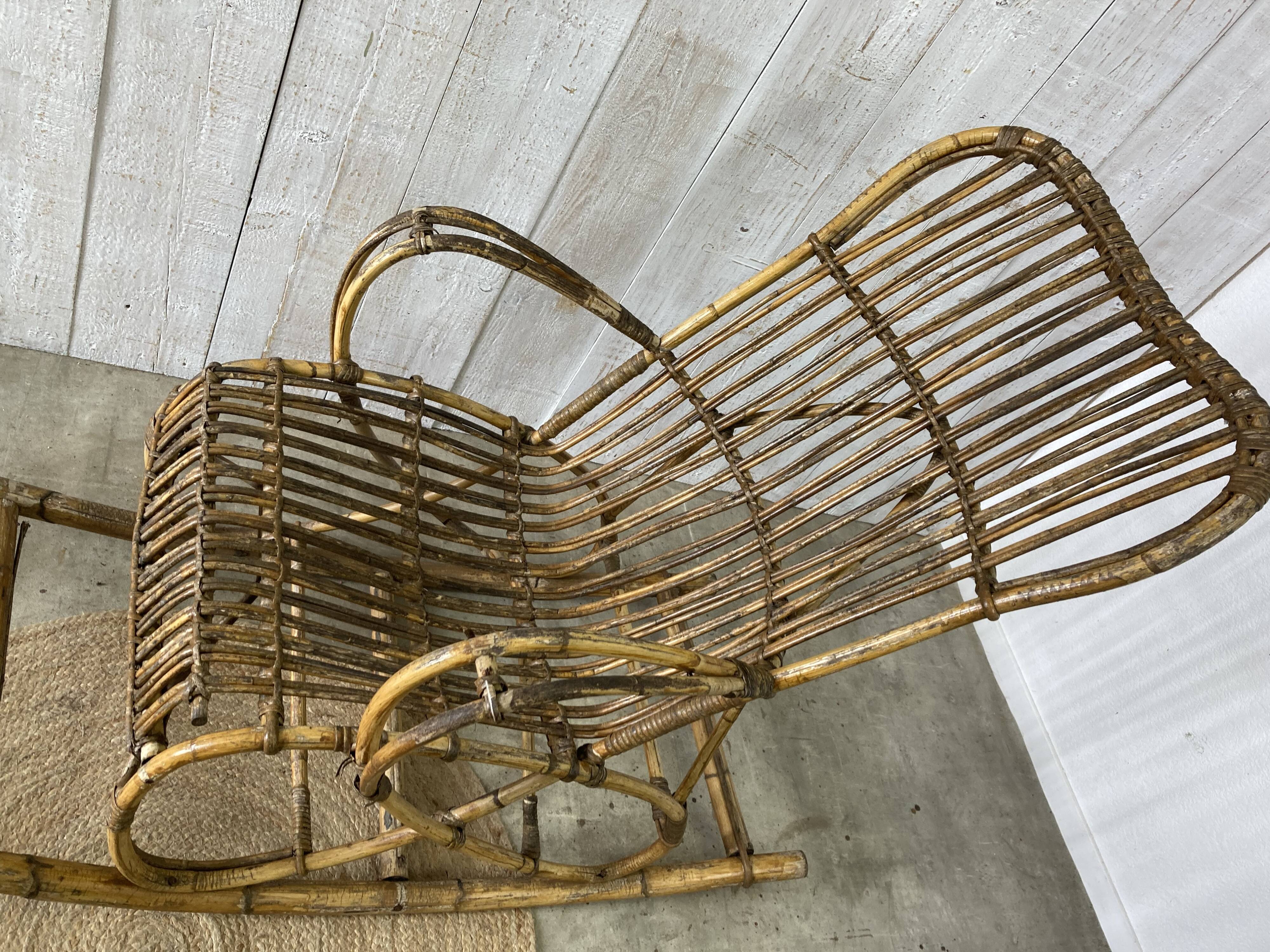 Vintage rattan rocking chair
