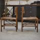 Pair of oak and leather chairs in the style of Gerrit Rietveld 1960s.