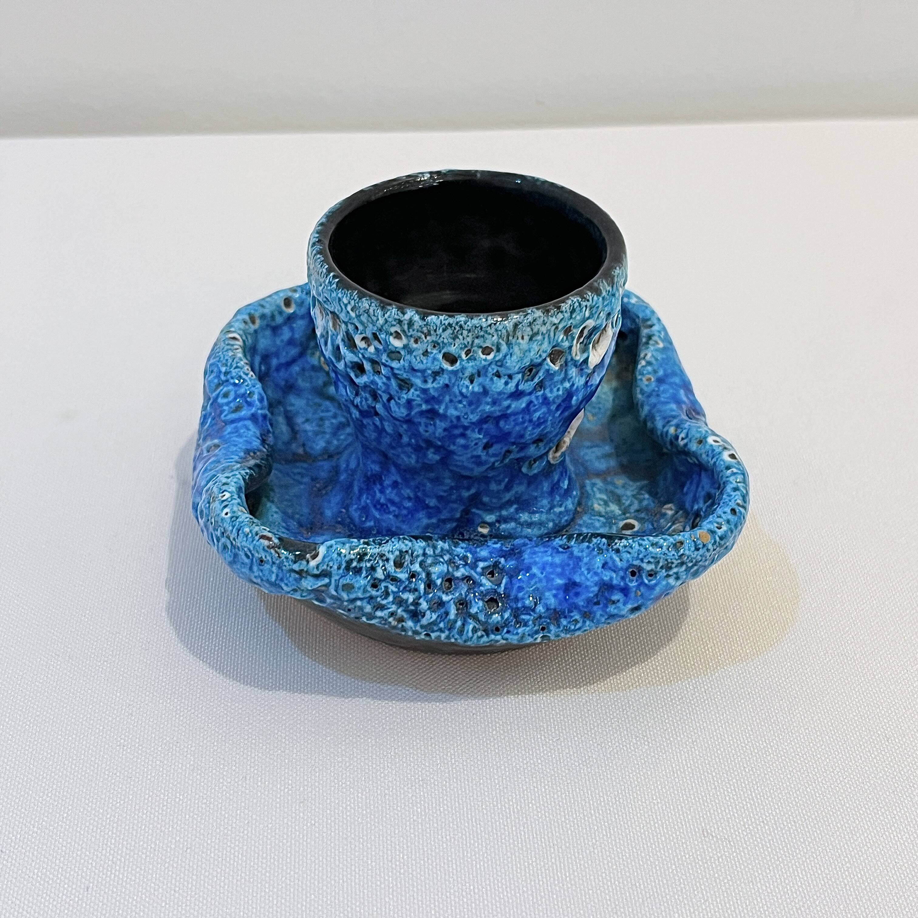 Fat Lava Ceramic Egg Cup Glacier Enamels - Atelier du Cyclope